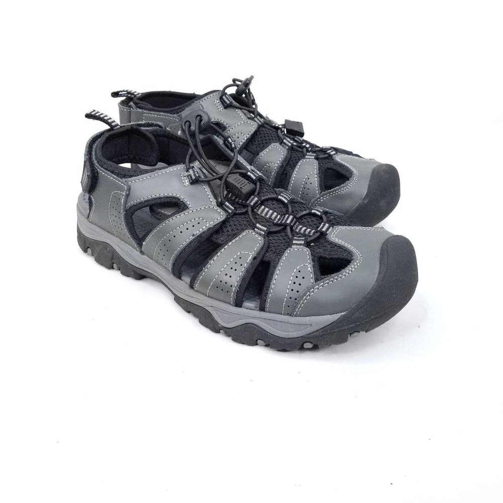 Eddie Bauer Sandals Mens 10m Leather Gray Cinch